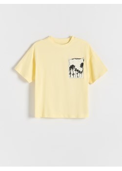 Reserved - T-shirt oversize z nadrukiem - kremowy ze sklepu Reserved w kategorii T-shirty chłopięce - zdjęcie 172140246