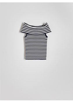 Reserved - Dzianinowa bluzka z wiskozą - wielobarwny ze sklepu Reserved w kategorii Bluzki damskie - zdjęcie 172140335
