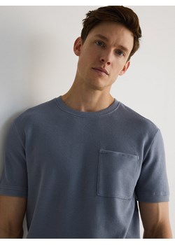 Reserved - Strukturalny t-shirt slim - jasnoniebieski ze sklepu Reserved w kategorii T-shirty męskie - zdjęcie 172140489