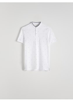 Reserved - Koszulka polo slim z niską stójką - biały ze sklepu Reserved w kategorii T-shirty męskie - zdjęcie 172140746