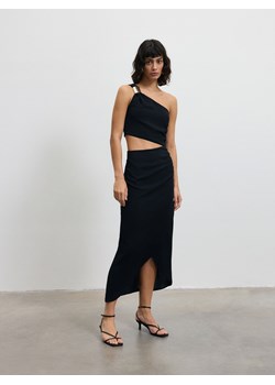 Reserved - Sukienka midi z wycięciem - czarny ze sklepu Reserved w kategorii Sukienki - zdjęcie 172141217