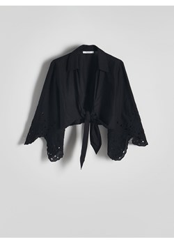 Reserved - Krótka koszula z wiązaniem - czarny ze sklepu Reserved w kategorii Koszule damskie - zdjęcie 172141249