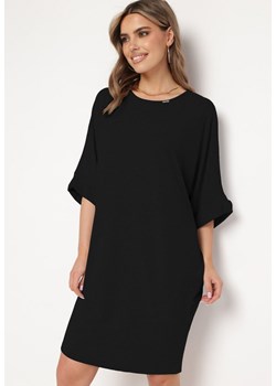 Czarna Wiskozowa Sukienka w Stylu T-shirt z Krótkim Rękawem Fianessa ze sklepu Born2be Odzież w kategorii Sukienki - zdjęcie 172142319
