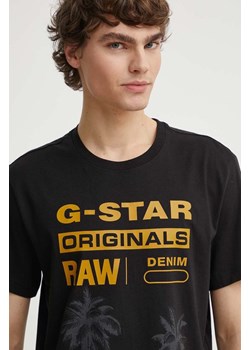 G-Star Raw t-shirt bawełniany męski kolor czarny z nadrukiem D24681-336 ze sklepu ANSWEAR.com w kategorii T-shirty męskie - zdjęcie 172142955