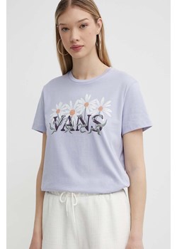 Vans t-shirt bawełniany damski kolor fioletowy ze sklepu ANSWEAR.com w kategorii Bluzki damskie - zdjęcie 172143859