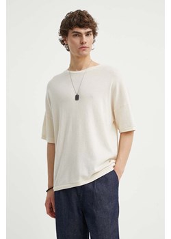 American Vintage t-shirt bawełniany T-SHIRT MC COL ROND męski kolor beżowy gładki MVIF02AE24 ze sklepu ANSWEAR.com w kategorii T-shirty męskie - zdjęcie 172144026