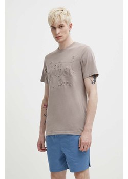 Superdry t-shirt bawełniany męski kolor beżowy z nadrukiem ze sklepu ANSWEAR.com w kategorii T-shirty męskie - zdjęcie 172144045