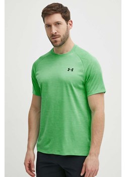 Under Armour t-shirt treningowy Tech Textured kolor zielony melanżowy ze sklepu ANSWEAR.com w kategorii T-shirty męskie - zdjęcie 172144196
