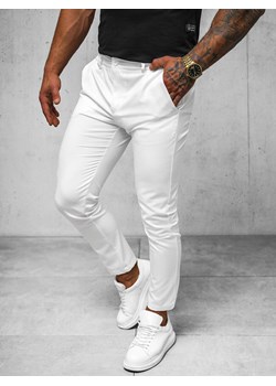 Spodnie męskie chino białe OZONEE O/1411SP ze sklepu ozonee.pl w kategorii Spodnie męskie - zdjęcie 172149057
