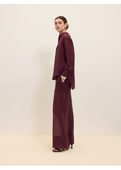 Reserved - Transparentne spodnie - burgundowy ze sklepu Reserved w kategorii Spodnie damskie - zdjęcie 172152307