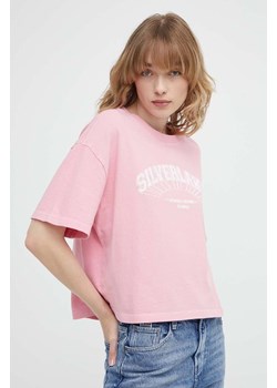 The Kooples t-shirt bawełniany damski kolor różowy FTSC28026K ze sklepu ANSWEAR.com w kategorii Bluzki damskie - zdjęcie 172152958