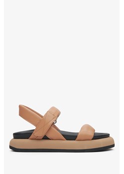 Estro: Miękkie brązowe sandały damskie ze sklepu Estro w kategorii Sandały damskie - zdjęcie 172153938
