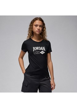 T-shirt damski o dopasowanym kroju z nadrukiem Jordan - Czerń ze sklepu Nike poland w kategorii Bluzki damskie - zdjęcie 172155647
