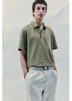 H & M - Waflowy top polo Regular Fit - Zielony ze sklepu H&M w kategorii T-shirty męskie - zdjęcie 172155726