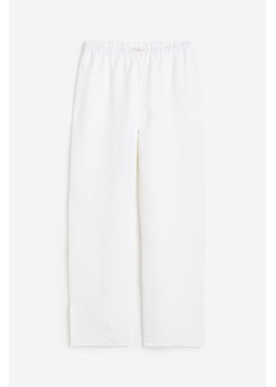 H & M - Spodnie z domieszką jedwabiu - Biały ze sklepu H&M w kategorii Spodnie damskie - zdjęcie 172155739