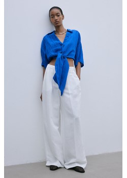 H & M - Bluzka z wiązanym detalem - Niebieski ze sklepu H&M w kategorii Bluzki damskie - zdjęcie 172155748