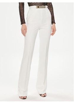 Elisabetta Franchi Spodnie materiałowe PA-034-42E2-5981 Biały Regular Fit ze sklepu MODIVO w kategorii Spodnie damskie - zdjęcie 172158918