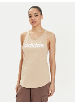 adidas Top Essentials IS2087 Beżowy Regular Fit ze sklepu MODIVO w kategorii Bluzki damskie - zdjęcie 172158935