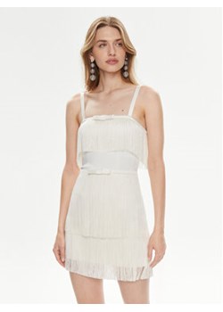 Elisabetta Franchi Sukienka koktajlowa AB-635-42E2 Biały Regular Fit ze sklepu MODIVO w kategorii Sukienki - zdjęcie 172159328