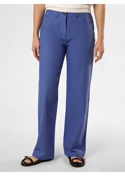 Franco Callegari Spodnie z zawartością lnu Kobiety len błękit królewski jednolity ze sklepu vangraaf w kategorii Spodnie damskie - zdjęcie 172159895