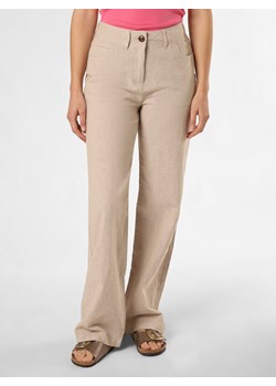 Franco Callegari Spodnie z zawartością lnu Kobiety len beżowy jednolity ze sklepu vangraaf w kategorii Spodnie damskie - zdjęcie 172159896