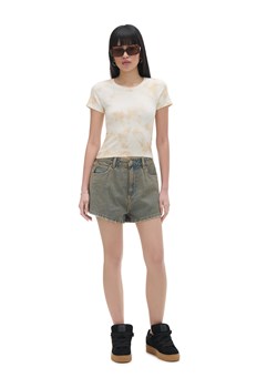 Cropp - Biały T-shirt z beżowym printem - wielobarwny ze sklepu Cropp w kategorii Bluzki damskie - zdjęcie 172160895