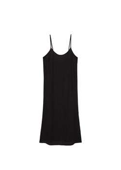Cropp - Czarna sukienka midi z wiskozy i lnu - czarny ze sklepu Cropp w kategorii Sukienki - zdjęcie 172161019