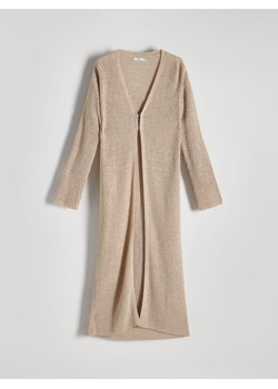 Reserved - Długi kardigan - beżowy ze sklepu Reserved w kategorii Swetry damskie - zdjęcie 172161306