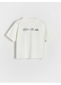 Reserved - T-shirt oversize - złamana biel ze sklepu Reserved w kategorii T-shirty chłopięce - zdjęcie 172161599