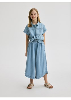 Reserved - Spodnie z lyocellem - niebieski ze sklepu Reserved w kategorii Spodnie dziewczęce - zdjęcie 172161708