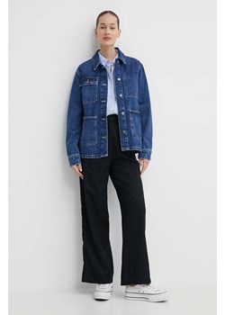 Superdry kurtka jeansowa damska kolor niebieski przejściowa ze sklepu ANSWEAR.com w kategorii Kurtki damskie - zdjęcie 172162717