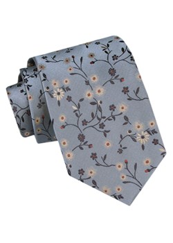 Modny Krawat Męski - Alties - Bladoniebieski w Kwiaty KRALTS1074 ze sklepu JegoSzafa.pl w kategorii Krawaty - zdjęcie 172162895