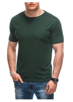 T-shirt męski basic 1930S - ciemnozielony ze sklepu Edoti w kategorii T-shirty męskie - zdjęcie 172163348