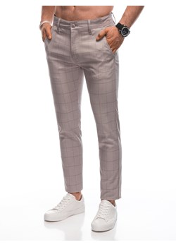 Spodnie męskie chino 1472P - szare ze sklepu Edoti w kategorii Spodnie męskie - zdjęcie 172163359