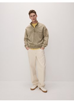 Reserved - Bawełniana bluza ze stójką - beżowy ze sklepu Reserved w kategorii Bluzy męskie - zdjęcie 172163655