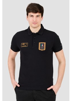 AERONAUTICA MILITARE Czarne polo Frecce Tricolori, Wybierz rozmiar XXL ze sklepu outfit.pl w kategorii T-shirty męskie - zdjęcie 172163768