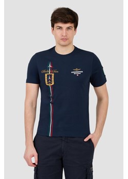 AERONAUTICA MILITARE Granatowy t-shirt Frecce Tricolori Short Sleeve, Wybierz rozmiar XXL ze sklepu outfit.pl w kategorii T-shirty męskie - zdjęcie 172163835