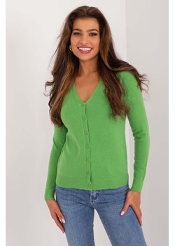 Zielony rozpinany sweter damski z dekoltem w serek ze sklepu 5.10.15 w kategorii Swetry damskie - zdjęcie 172164709