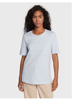 Tommy Hilfiger T-Shirt Metallic WW0WW33522 Błękitny Regular Fit ze sklepu MODIVO w kategorii Bluzki damskie - zdjęcie 172166176