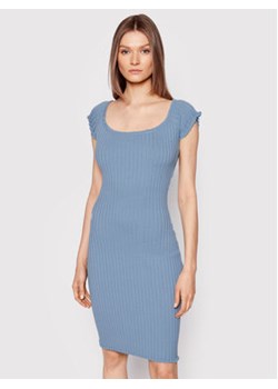 Guess Sukienka dzianinowa W2YK54 Z30L1 Błękitny Slim Fit ze sklepu MODIVO w kategorii Sukienki - zdjęcie 172166329