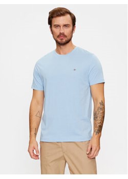 Gant T-Shirt Shield 2003184 Błękitny Regular Fit ze sklepu MODIVO w kategorii T-shirty męskie - zdjęcie 172166479