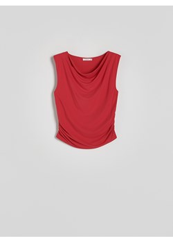 Reserved - Top z dekoltem typu woda - czerwony ze sklepu Reserved w kategorii Bluzki damskie - zdjęcie 172167745