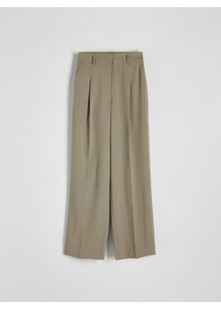 Reserved - Szerokie spodnie z wiskozą - zielony ze sklepu Reserved w kategorii Spodnie damskie - zdjęcie 172167808