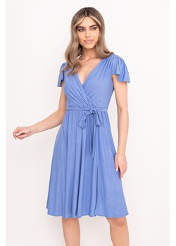 Błękitna Sukienka brokatowa GENVELI ze sklepu TONO w kategorii Sukienki - zdjęcie 172168029