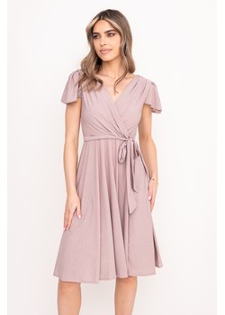 Ciemnobeżowa Sukienka brokatowa GENVELI ze sklepu TONO w kategorii Sukienki - zdjęcie 172168138