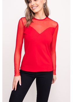 Czerwona Bluzka z długim rękawem LESTI ze sklepu TONO w kategorii Bluzki damskie - zdjęcie 172168228