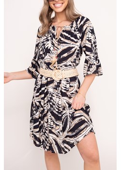 Sukienka z wiązanym dekoltem OLZI Wzór 1 ze sklepu TONO w kategorii Sukienki - zdjęcie 172168238