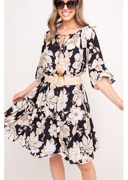 Sukienka z wiązanym dekoltem OLZI Wzór 2 ze sklepu TONO w kategorii Sukienki - zdjęcie 172168277
