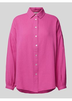 Bluzka koszulowa z fakturowanym wzorem ze sklepu Peek&Cloppenburg  w kategorii Koszule damskie - zdjęcie 172171207