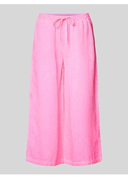 Spodnie lniane z szeroką nogawką i tunelem ze sklepu Peek&Cloppenburg  w kategorii Spodnie damskie - zdjęcie 172171425